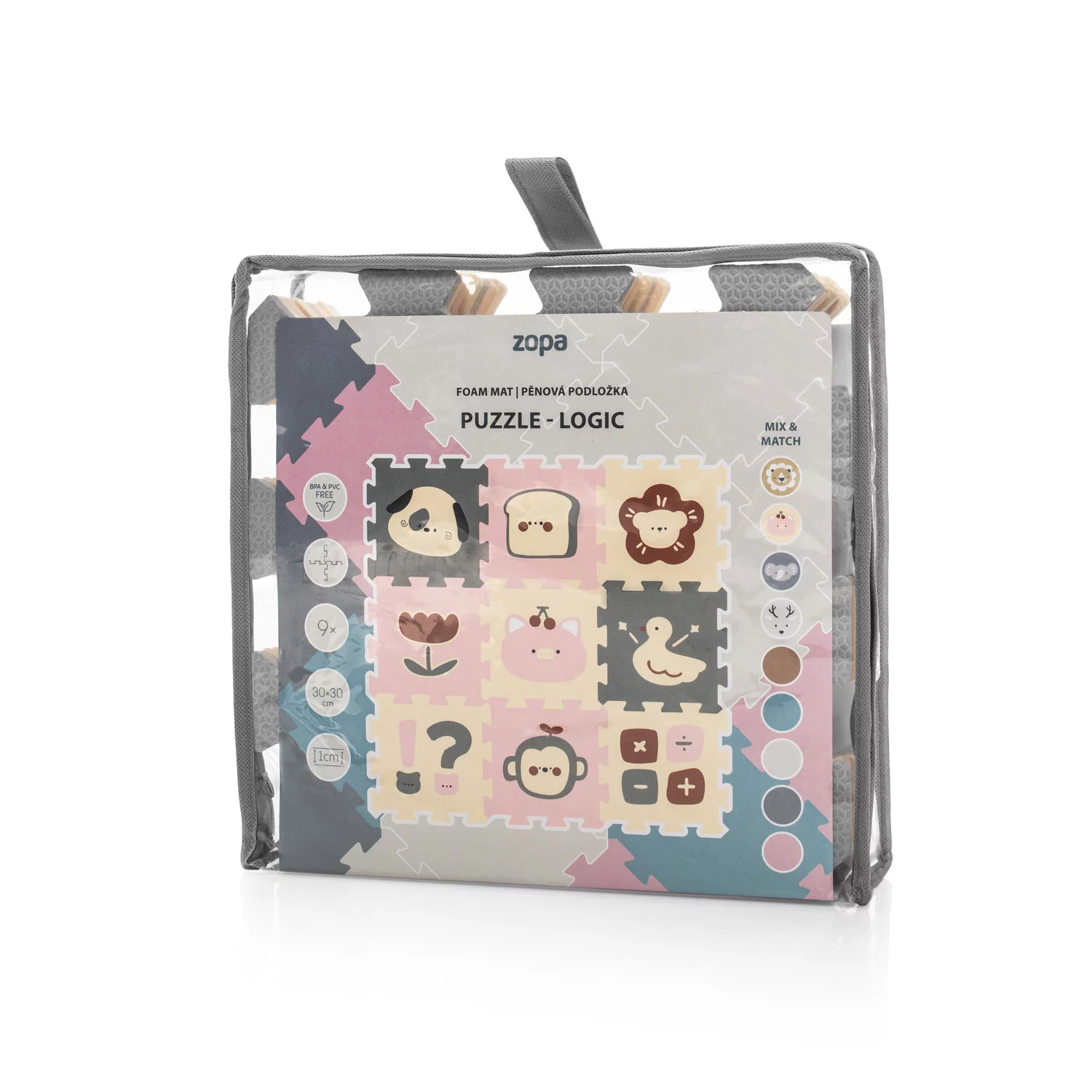 Pěnová podložka Puzzle 30x30 cm 9ks LOGIC
