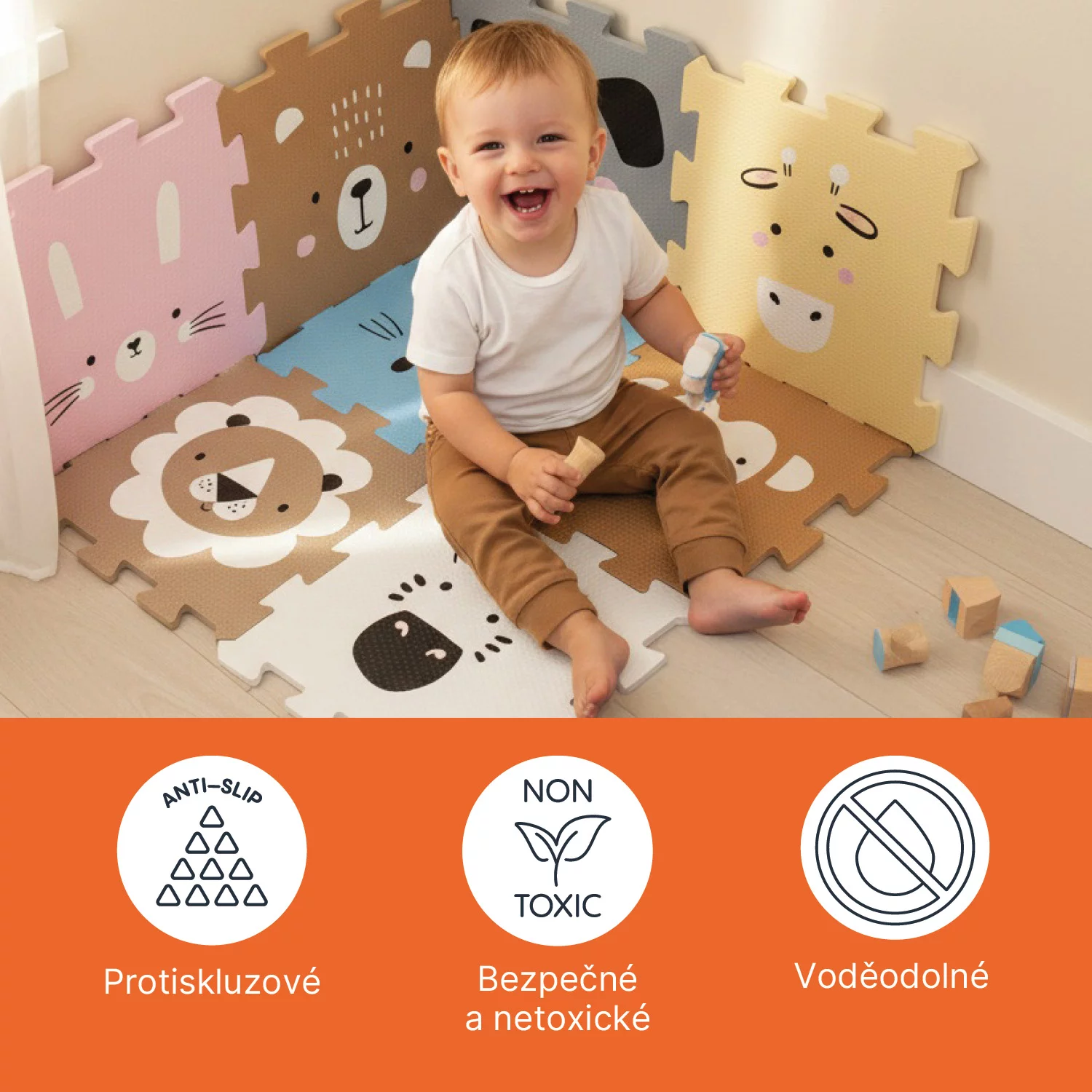 Pěnová podložka Puzzle 30x30 cm 9ks LOGIC