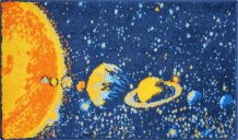 PLANETS - Kúpeľňová predložka, tmave modrá