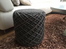 Pletený puf Pouf Royal 888 graphite