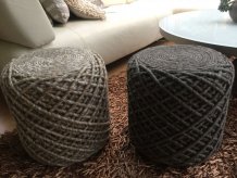 Pletený puf Pouf Royal 888 graphite