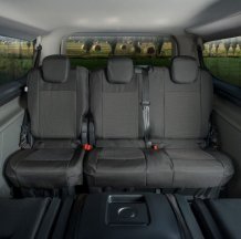 Přesné autopotahy Ford Transit / Tourneo Custom 2024- (2. nebo 3. řada, dělení sedaček 1+2)