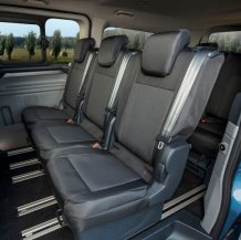Přesné autopotahy Ford Transit / Tourneo Custom 2024- (2. nebo 3. řada, samostatné sedačky)