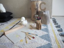 Přírodní koberec, ručně tkaný Azteca Natural-Vintage Blue