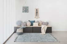 Přírodní koberec, ručně tkaný Hippy Stars Aqua Blue