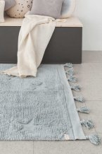 Přírodní koberec, ručně tkaný Hippy Stars Aqua Blue