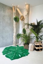 Přírodní koberec, ručně tkaný Monstera Leaf