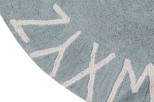 Přírodní koberec, ručně tkaný Round ABC Vintage Blue-Natural