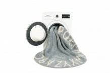 Přírodní koberec, ručně tkaný Round ABC Vintage Blue-Natural