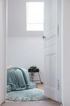 Přírodní koberec, ručně tkaný Round ABC Vintage Blue-Natural