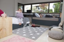 Přírodní koberec, ručně tkaný Stars Grey-White