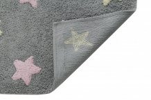 Přírodní koberec, ručně tkaný Tricolor Stars Grey-Pink