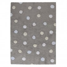 Pro zvířata: Pratelný koberec Tricolor Polka Dots Grey-Blue