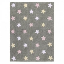 Pro zvířata: Pratelný koberec Tricolor Stars Grey-Pink