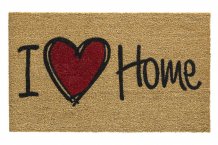 Rohožka 147 Ruco print natural heart 45 x 75 cm 303 i love home