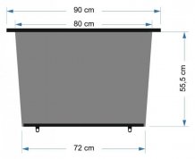 Slnečná roletka  90 cm - lichobežník