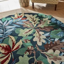 Vlněný kruhový koberec Sanderson Robin´S Wood Forest green146508 - kruh 200 - Brink & Campman