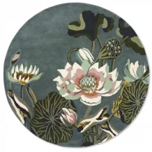 Vlněný kruhový koberec Wedgwood Waterlily round midnight pond 038608 - kruh 200 - Brink & Campman