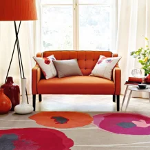 Vlněný kusový koberec Sanderson Poppies red/orange 45700 Brink & Campman