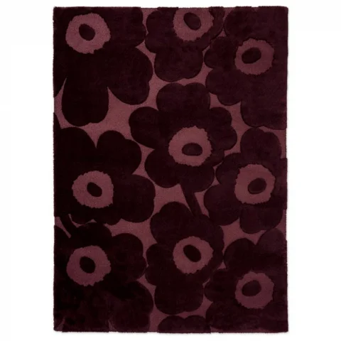 Designový vlněný koberec Marimekko Unikko vínový Brink & Campman