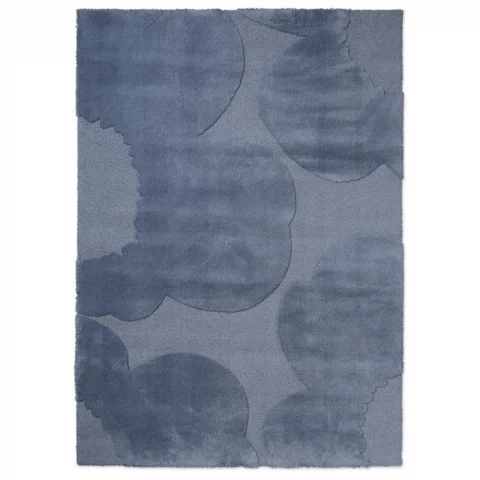 Jednobarevný vlněný koberec Marimekko Iso Unikko modrý 132308 Brink & Campman