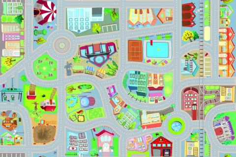V-Mat dětská podložka City Roll over