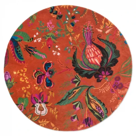 Vlněný kruhový koberec Harlequin Wonderland Floral amber/lapis 144713 - Brink & Campman