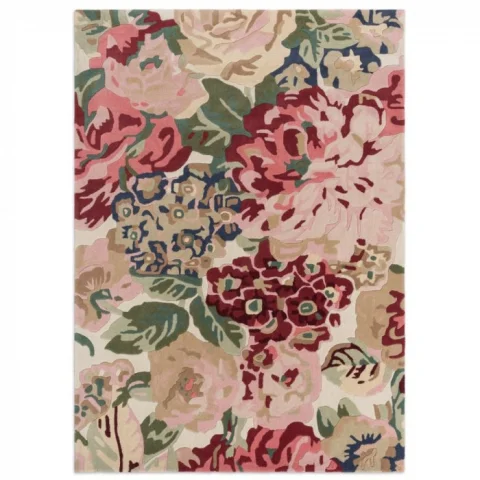 Vlněný kusový koberec Sanderson Rose&Peony red 045000 Brink & Campman